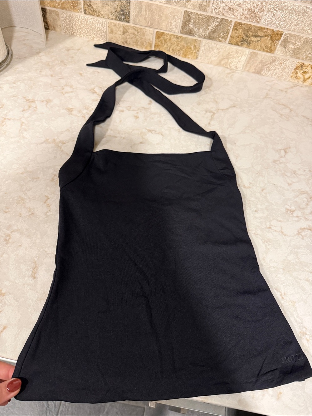Aritzia Black Halter Camisole Tank